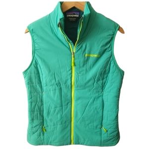 PATAGONIA Full Zip Front Vest Women's Small Green Yellow  Zippers